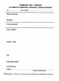 Výmenný list - poukaz na odb. vyšetrenie