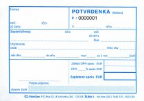 Potvrdenka za ubytovanie číslovaná
