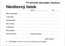 Návštevný lístok - A6 blok
