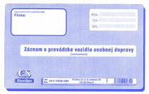 Záznam o prevádzke voz. osob. dopr- samopr