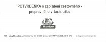 Potvrdenka pre taxislužbu